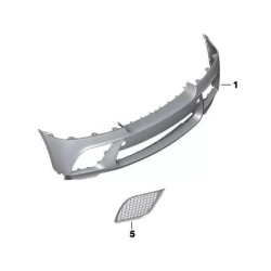Bmw Rejilla Parachoques Centro Derecho 51112159346