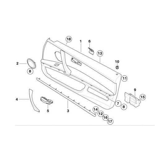 Cubierta De Puerta Bmw Cuero Derecha 51416980500 51419135338