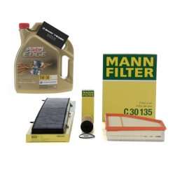 Bmw E90 320d 184 CV Juego De Filtros Mantenimiento Periódico Sin Gasóleo Mann Castrol 5W30 5 Litros