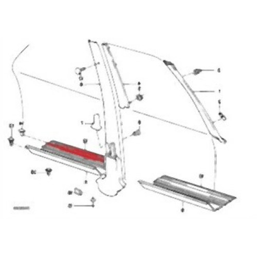 BMW E30 Soporte de umbral exterior trasero izquierdo 51471904645