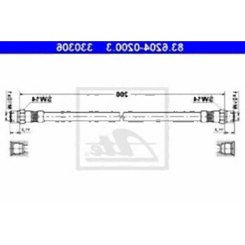 BMW E30 E32 E34 E36 Manguera de freno trasero compacta 34321159878 ATE