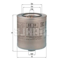 BMW E30 E34 M21 después de 12 1988 Filtro de combustible diésel 13322243018 MAHLE