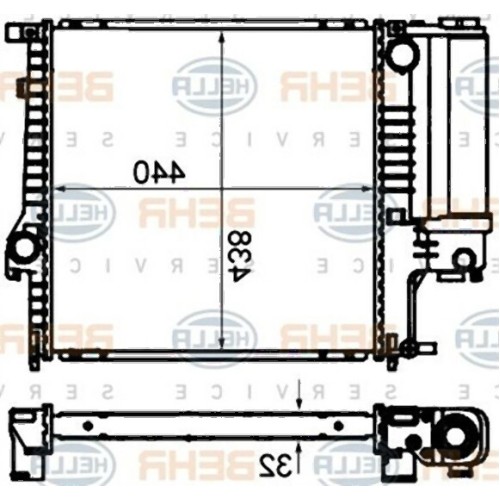 BMW E30 E36 Z3 Radiador Aire acondicionado manual 17111728907 BHR
