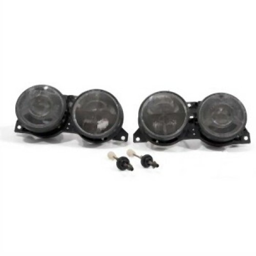 Conjunto de faros delanteros negros BMW E30 63121386753 DEPO