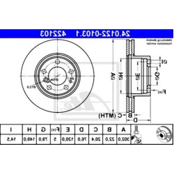 BMW E32 E34 Juego de discos de freno de aire delantero 34116756534 ATE
