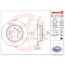 BMW E34 Juego de discos de freno trasero 34211162305 BREMBO