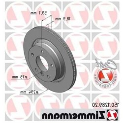 BMW E36 E46 Kit de aire de disco de freno trasero 34216855155 ZIMMERMANN