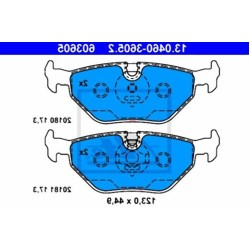 BMW E36 E46 E85 E86 Pastillas de freno traseras 34216778168 ATE
