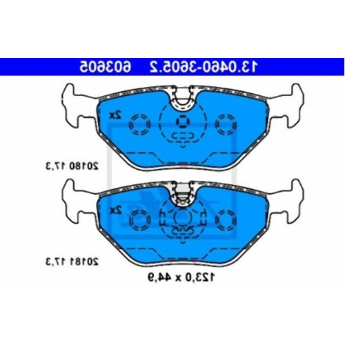 BMW E36 E46 E85 E86 Pastillas de freno traseras 34216778168 ATE
