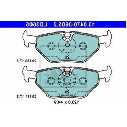 BMW E36 E46 E85 E86 Pastilla de freno trasera Cerámica 34216778168 ATE