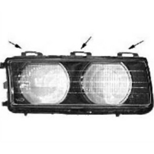BMW E36 Lente de faro manchada izquierda 63121387883
