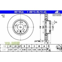 BMW E36 M3 Disco de freno delantero Aire Izquierdo 34112227171 ATE