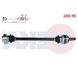 BMW E46 Eje trasero derecho 33211229588 VEKA BMW E46 Eje trasero derecho 33211229588 VEKA