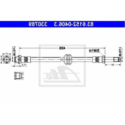 BMW E46 E85 E86 Manguera de freno delantero 34321164312 ATE