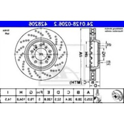 BMW E46 M3 Disco de freno delantero izquierdo 34112282801 ATE