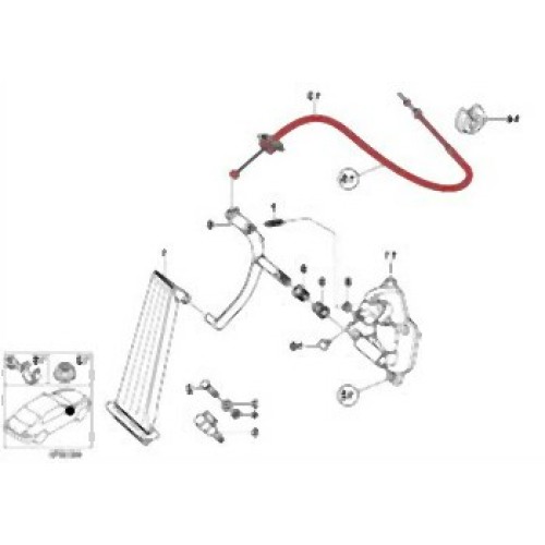 BMW E46 M43 Cable del acelerador 35411165788