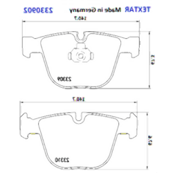 Pastillas de freno traseras BMW para E60 E61 E63 E64 E65 E66 E70 E71 F15 34216768471 TEXTAR
