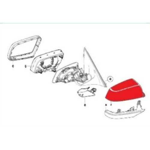 BMW E60 E61 E63 E64 LCI F01 F02 F10 F11 F12 F13 Cubierta de espejo superior izquierda 51167187431