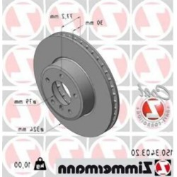 BMW E60 E61 E63 E64 Disco De Freno Delantero Con Juego De Aire 34116864906 ZIMMERMANN