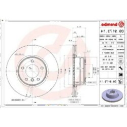 BMW E60 E61 Juego de discos de freno delantero 34116864059 BREMBO