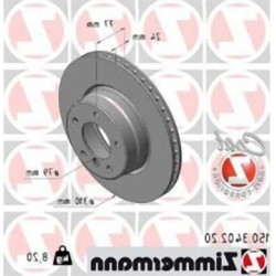 BMW E60 E61 Juego de discos de freno delantero 34116864059 ZIMMERMANN