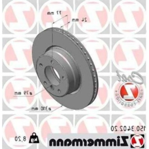BMW E60 E61 Juego de discos de freno delantero 34116864059 ZIMMERMANN