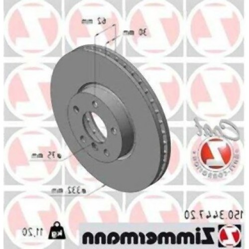BMW E70 E71 F15 F16 Juego de discos de freno delantero 34116868939 ZIMMERMANN