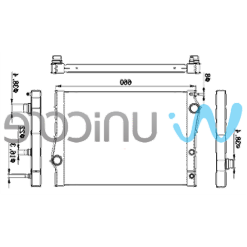 BMW E70 X5 E71 X6 Radiador 17117533472 UNICORE