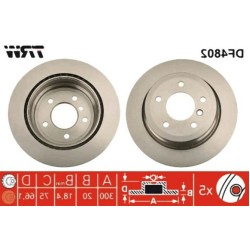 BMW E81 E84 E87 E90 E91 E92 E93 Juego de discos de freno trasero 34216864901 TRW