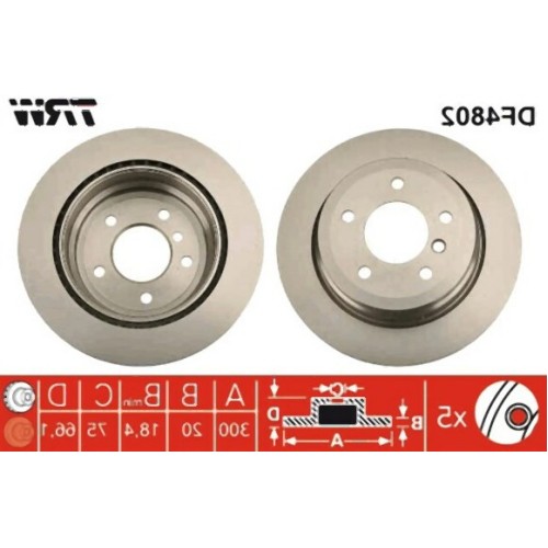BMW E81 E84 E87 E90 E91 E92 E93 Juego de discos de freno trasero 34216864901 TRW
