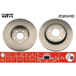 Juego de discos de freno delantero BMW E83 34113400151 TRW