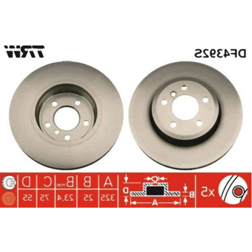 Juego de discos de freno delantero BMW E83 34113400151 TRW