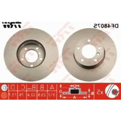 BMW E81 E82 E84 E87 E88 E90 E91 E92 E93 Conjunto de disco de freno delantero 34116854999m TRW