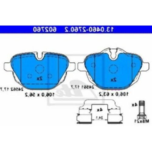 BMW E89 F10 F11 F25 F26 G01 G02 G05 G06 G11 G12 G30 G31 G32 Pastilla de freno trasero 34216796741 ATE