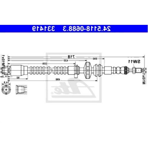BMW F01 F02 F06 F07 F10 F11 F12 F13 Manguera de freno delantero 34326775261 ATE