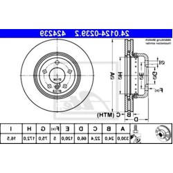 BMW F10 F11 Juego de discos de freno delantero 34116794429 ATE