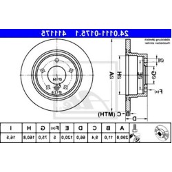 BMW F20 F21 F22 F23 Juego de discos de freno trasero 34216792225 ATE