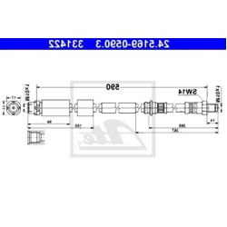 Manguera de freno delantero BMW 34306792254 ATE