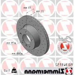 BMW F20 F21 F30 F31 F32 F33 F34 F36 Disco de freno delantero Tipo deportivo Juego perforado 34116792217 ZIMMERMANN