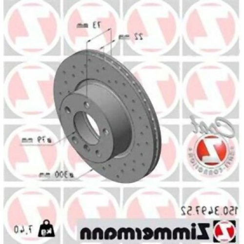 BMW F20 F21 F30 F31 F32 F33 F34 F36 Disco de freno delantero Tipo deportivo Juego perforado 34116792217 ZIMMERMANN