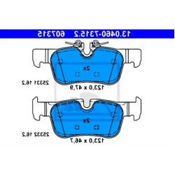 BMW MINI F39 F40 F45 F46 F48 F54 F60 Pastillas de freno traseras 34216859917 ATE