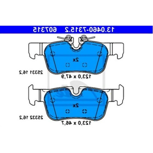 BMW MINI F39 F40 F45 F46 F48 F54 F60 Pastillas de freno traseras 34216859917 ATE