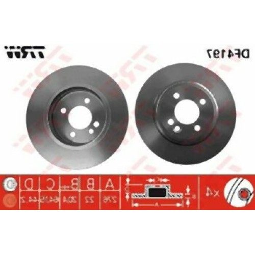 Juego de discos de freno delantero Mini R50 R52 R53 34111502891 TRW