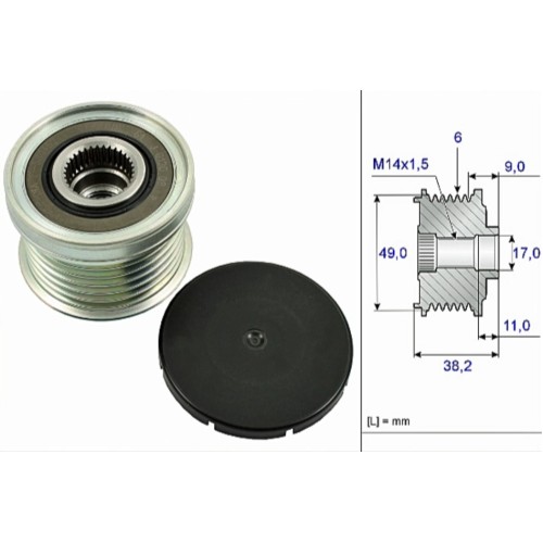 Polea del alternador BMW 535026810 12317605480