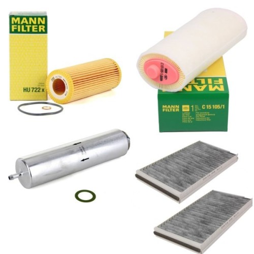 Bmw E60 Case 520d 2002-2007 Kit Filtros Mantenimiento Periódico Mann Polen Bsg