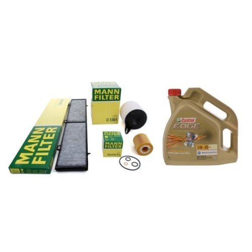 Bmw E90 316i Case Kit Filtros Mantenimiento Periódico Mann Castrol 5W30