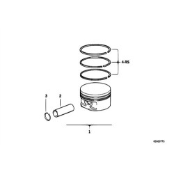 BMW Pistón 80mm-0.25 E36 E46 E39 0830401 11251437148