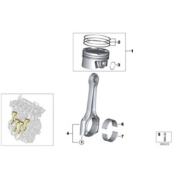 BMW Pistón Segmanli 0,50 0,50 B47 8770227050 11258571012