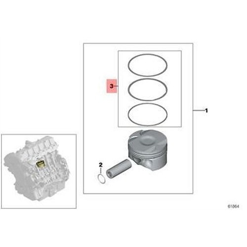 BMW Anillo M43 Std 1.2*1.5*2 85 Mm Estándar 1.2*1.5*2 85 Mm E36 E46 0613720050 11251437062