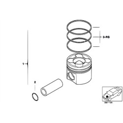 BMW Anillo M47 M57 Std M47 4uds-M57 6 M47 -M57 6 Piezas Estándar E46 E65 E53 X5 0611440000 11252247384